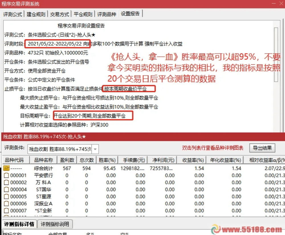 沂蒙路《残血收割抄底系统》通达信指标无未来不漂移胜率最高95.6