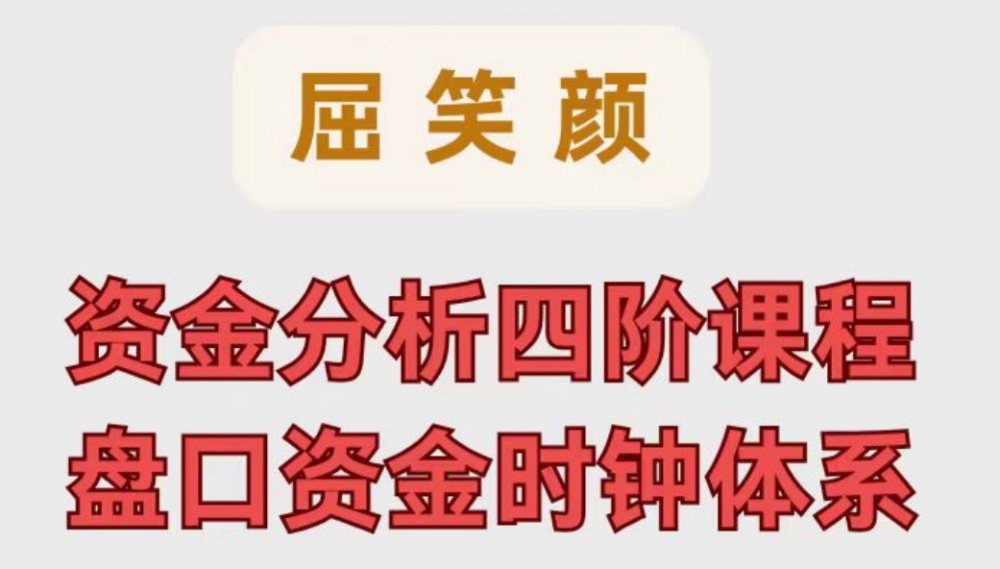 2024年屈笑颜资金分析四阶课程盘口资金时钟体系盘口资金四阶精华 2024年屈笑颜资金分析四阶课程盘口资金时钟体系盘口资金四阶精华