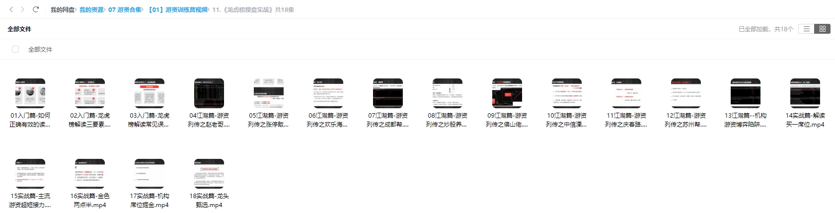 数十位游资悟道心法视频、文档、心得、 难得的大汇集
