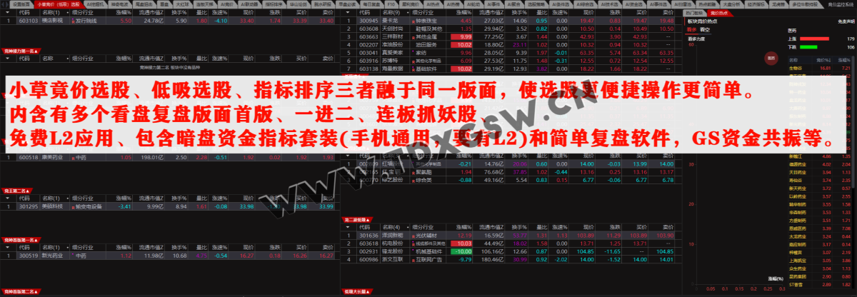 竞价接力系统【小草竞价低吸二合一选股系统】系统不含未来,出票后当天数据不变 一键选股 竞价接力系统【小草竞价低吸二合一选股系统】系统不含未来,出票后当天数据不变 一键选股