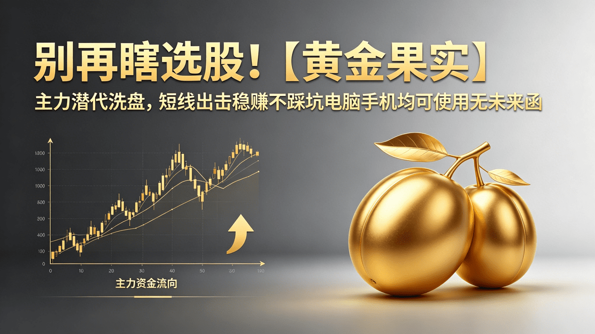 别再瞎选股！【黄金果实】主力潜伏洗盘，短线出击稳赚不踩坑电脑手机均可使用无未来函数