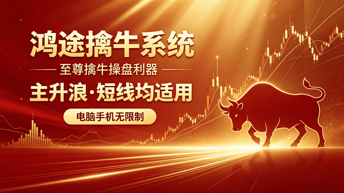 【鸿途擒牛系统】至尊擒牛操盘利器主升，短线均适用电脑手机无限制