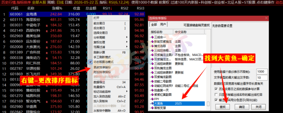 【2025金钻大黄鱼】预警、低吸、排序 捕捉最强拉升段、快速拉升段用黄鱼的形态表现。指标升级加入排序 【2025金钻大黄鱼】预警、低吸、排序 捕捉最强拉升段、快速拉升段用黄鱼的形态表现。指标升级加入排序