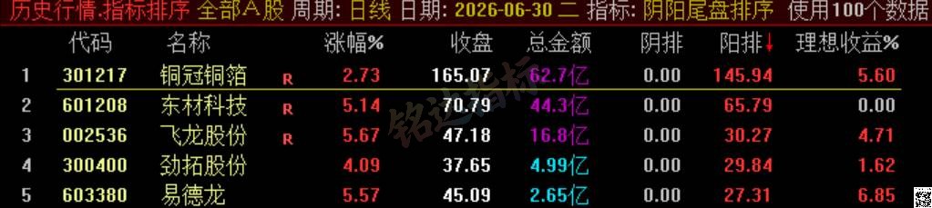 极品 T+1 战法【阴阳尾盘排序】指标、阴阳精选短线，稳定精准阳阴结合捕捉次日冲高利润，信号无未来可回测