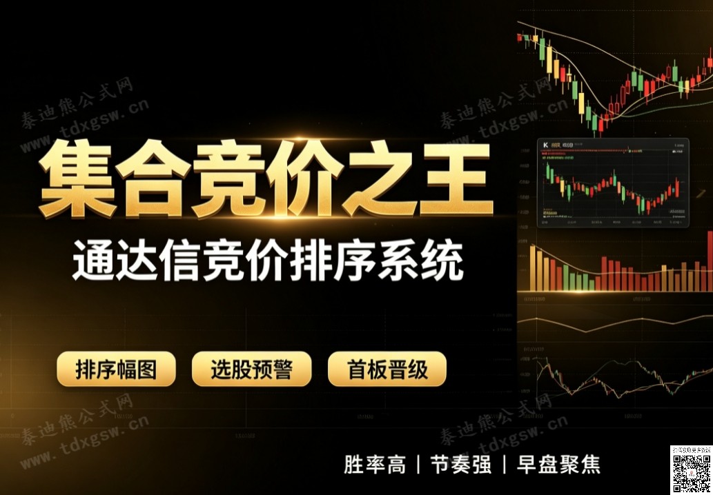 通达信【集合竞价之王】排序指标1排序幅图2选股、竞价排序系统主做首板排序及晋级连板排序\胜率高
