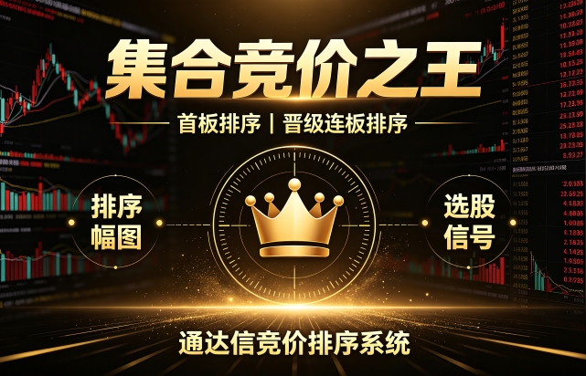 通达信【集合竞价之王】排序指标1排序幅图2选股、竞价排序系统主做首板排序及晋级连板排序\胜率高