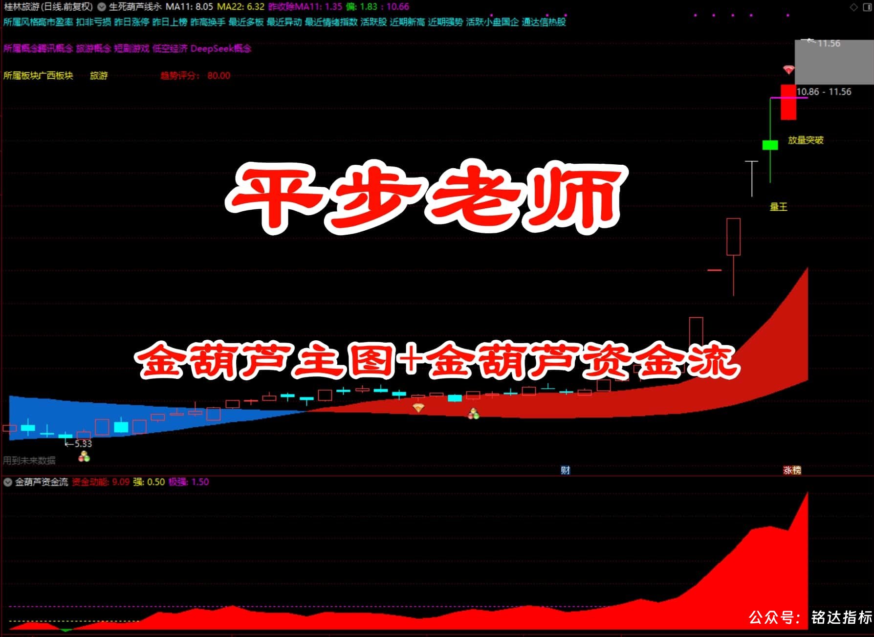 【生死金葫芦永久主图+金葫芦资金流】指标，无限制电脑手机均可使用