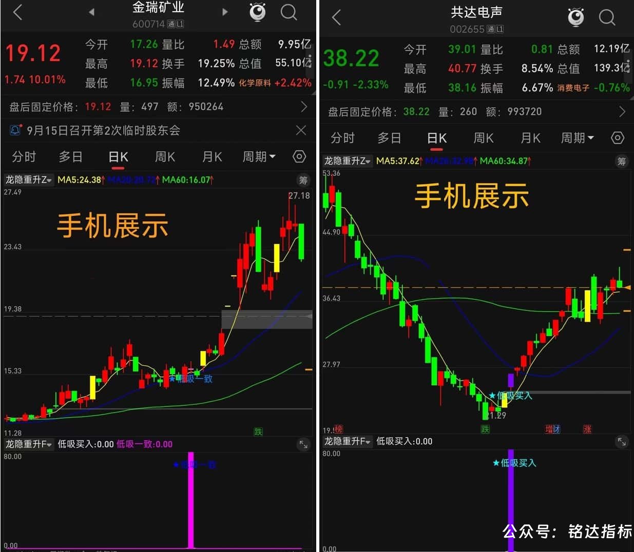 【龙隐重升】主副选指标 捕捉低位超跌 、 涨停后回调低吸再启动的信号 无未来通达信手机电脑通用 【龙隐重升】主副选指标 捕捉低位超跌 、 涨停后回调低吸再启动的信号 无未来通达信手机电脑通用