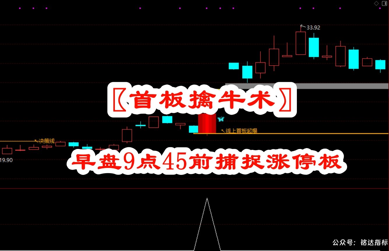 源码分享〖首板擒牛术〗套装指标公式 早盘9点45前捕捉涨停板 次日高开概率大
