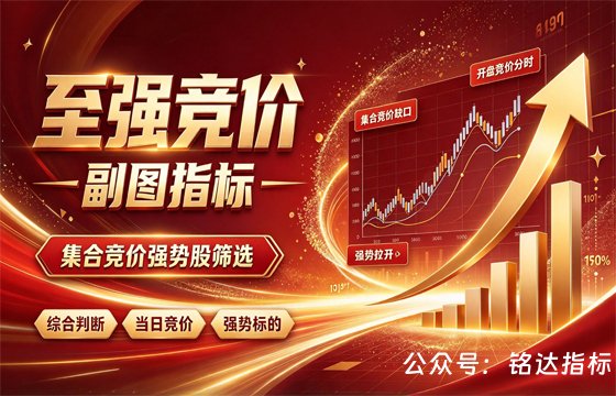 【至强竞价】副图指标 集合竞价强势股筛选 综合判断当日竞价强势标的