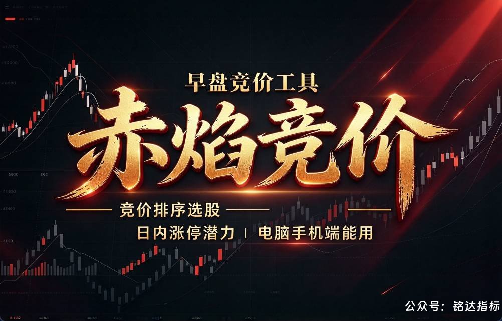 【赤焰竞价】竞价排序选股 一款专为早盘竞价可筛选具备日内涨停潜力的标的 电脑手机端能使用